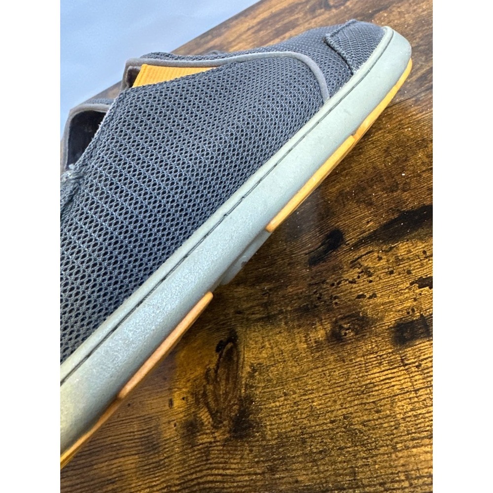 OluKai Nohea Mesh Mens 8 Dark Shadow Grey Slip On Shoes Drop-In Heel 10188-4H4H - Picture 8 of 16